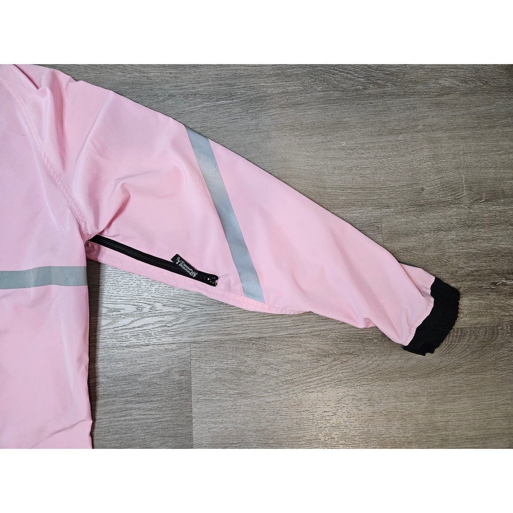 Running Room Vintage Pink Reflective Windbreaker Cycling Jacket Mid-2000s Size M - Picture 7 of 13